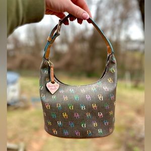 Dooney & Bourke Vintage Bag Y2K Monogram Rainbow Black Bucket Purse
